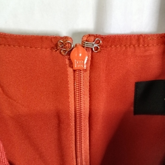 Re- Imagined by J.Crew Tank Sheath Dress Solid Rust Linen Blend SZ Petite 8P - Picture 6 of 11